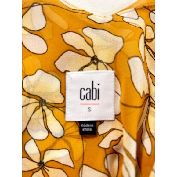 CABI Thrive Chiffon Butterscotch Top Small - Picture 6 of 7